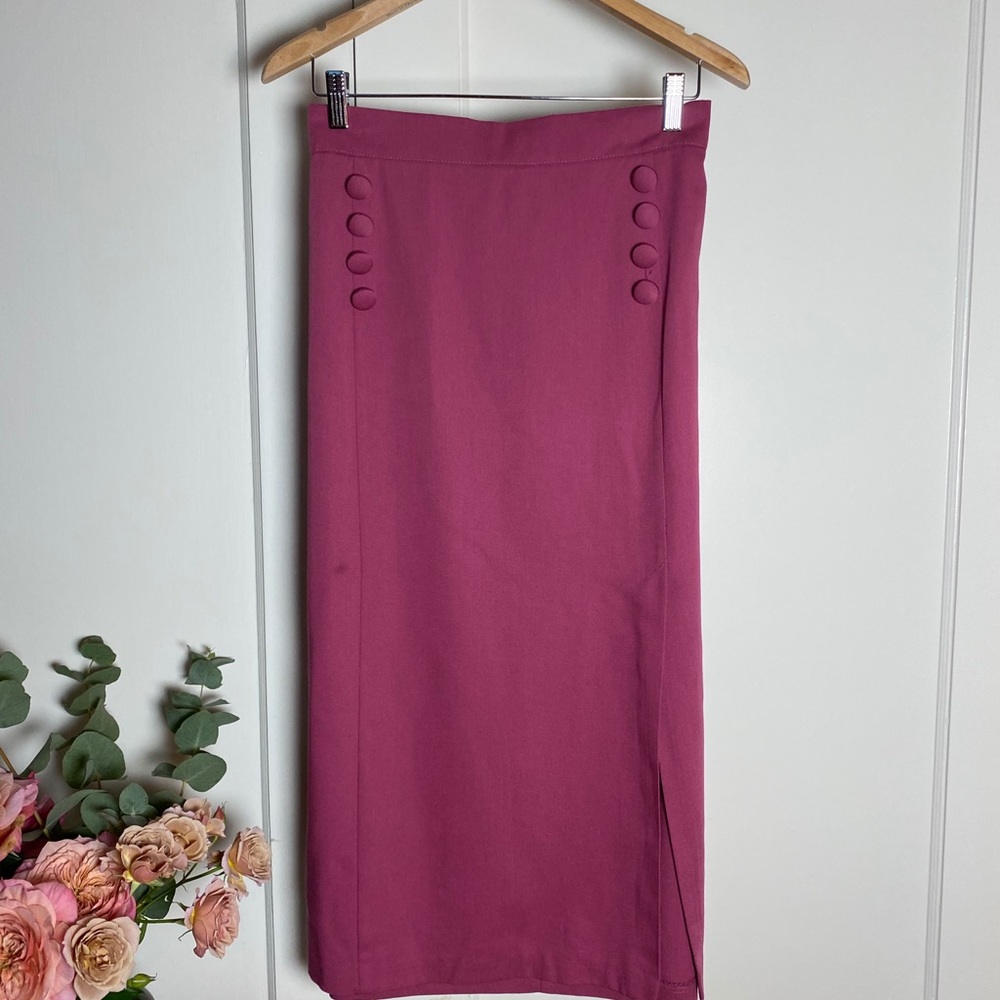 70’s does 40’s Vintage Magenta Skirt Pinup XL
